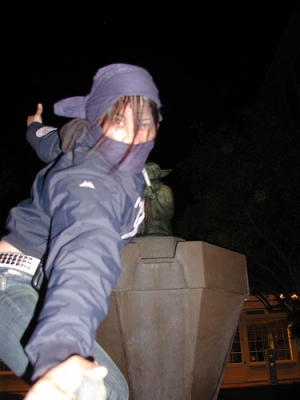 Me, as a ninja... with Yoda. Me, as a ninja... with Yoda.