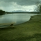 the lake, the shore, the picnic table
