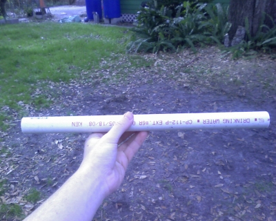 A PVC tube.