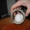 Pouring out the used vinegar
