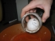 Pouring out the used vinegar