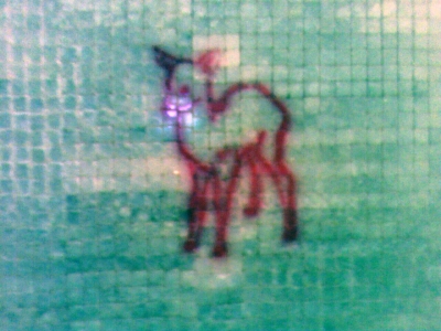 Rather good drawing of a Deer on Restroom Wall