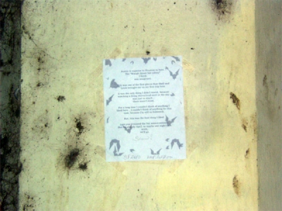 My note taped to the S. 1st Street bridge 