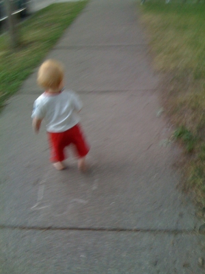 back on the sidewalk