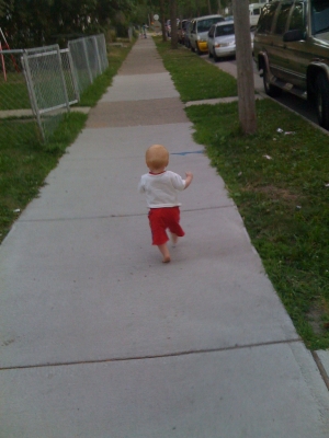 I got back on the sidewalk