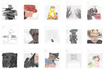 One with half opacity on the actual pictures.
