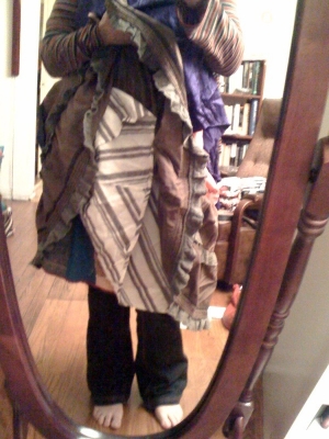 three skirts and jeans