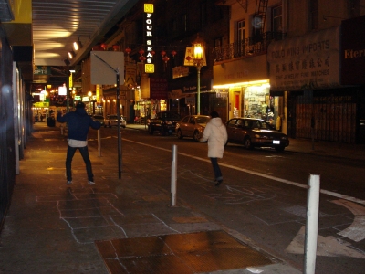 Ian and Jackie racing in the Chinatown Hopscotch Invitational Ian and Jackie racing in the Chinatown Hopscotch Invitational