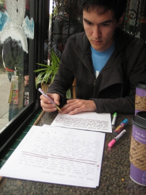 Ian writes the final draft of our note