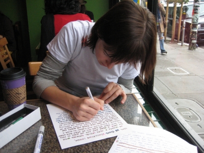 Jackie decorates the final draft