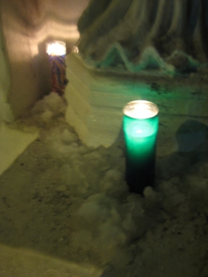 snow and candles