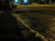 the trail of melting snow