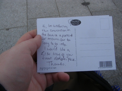 The postcard in question The postcard in question