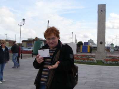 The prepared card and monies.