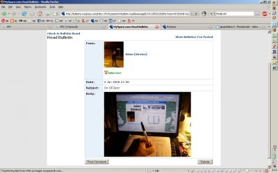 MySpace in a bulletin