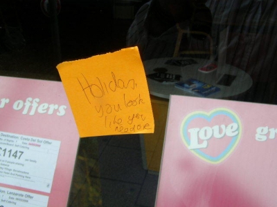 "Holiday, you look like you need one!"