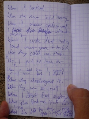 Bottom side of the note