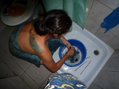 KwaK washing the Clothes