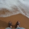 Letting the water wash my feet