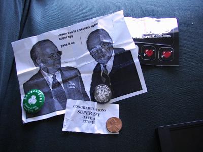 The contents of the penny drop