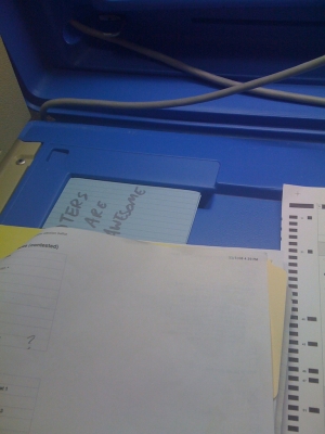 one note placed one note placed