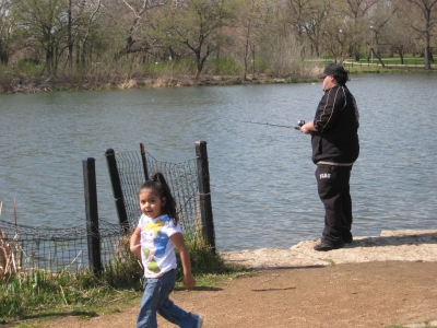 Fisherman & daughter in Humboldt Park