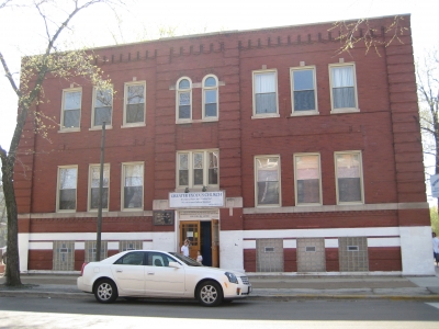 Church on residential street in Humboldt Park