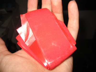 Never-used red ribbon