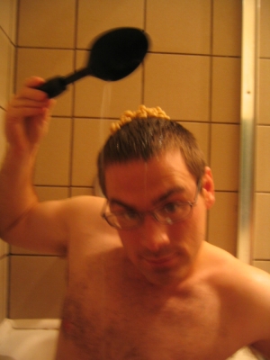 with all the skill of a cranial turkey-baste