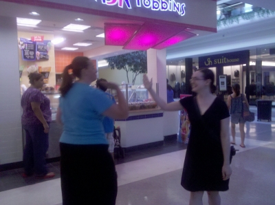 In the scene of Lovesmasher's greatest defeat, MsGoblinPants manages to get a high-five. In the scene of Lovesmasher's greatest defeat, MsGoblinPants manages to get a high-five.