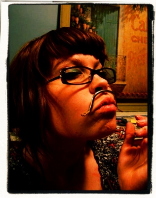 Girls can have moustaches too.