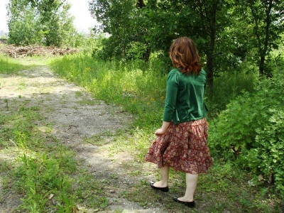 Kristin on the path.