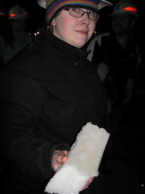 Rin with ice found in the tunnel