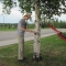 Fletcher setting up the hammock