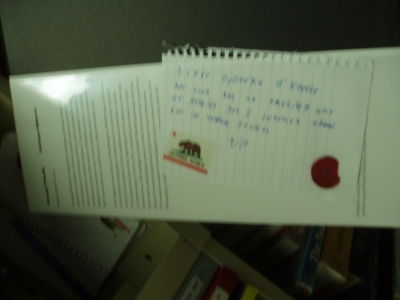 Note in a book about Georgia O’Keefe