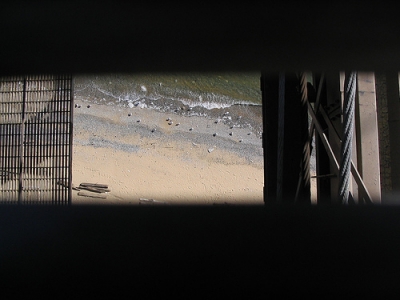 Walkers may also get dizzy and spooked by seeing the water under their feet.