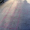 Hopscotch chalked in pink