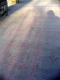Hopscotch chalked in pink