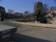 Union Square photo taped on bench in Mill Creek