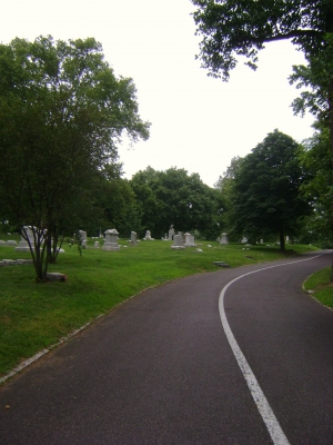 On the road into the cemetary