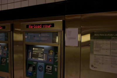 Far right ticket machine in NoHo Station.