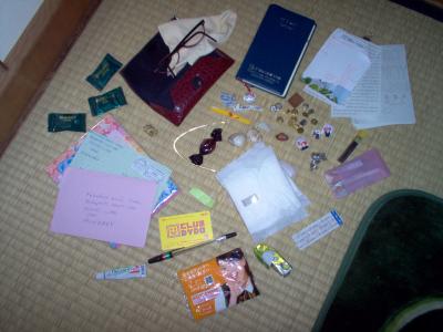 items in front part of backpack items in front part of backpack