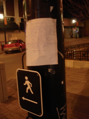traffic signal note affixed