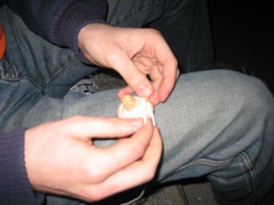preparing the mushrooms