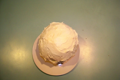 The cake with cream cheese frosting