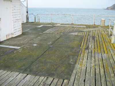 most of the floor is ply-boarded over 