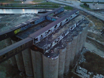 View from the top of the tower toward the roof I went out on.