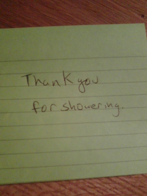 thank you for showering