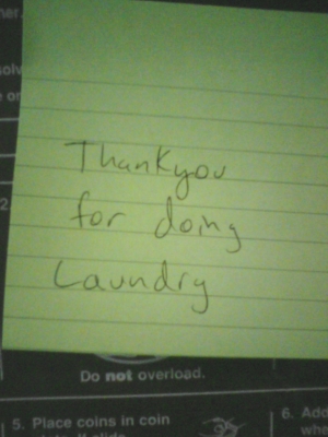 thank you for doing laundry