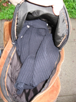 a sweater gets put away.